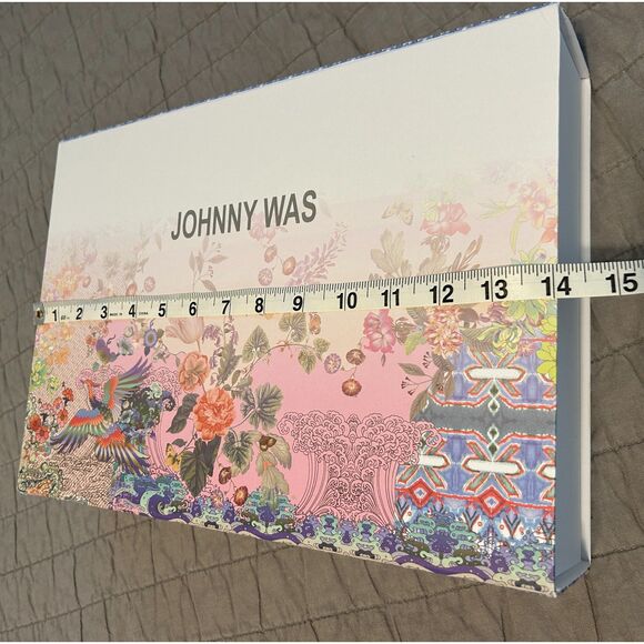 Johnny Was Floral Magnetic Closure Slim Multicolor Gift Box and Nylon Gift Bag - Picture 7 of 9